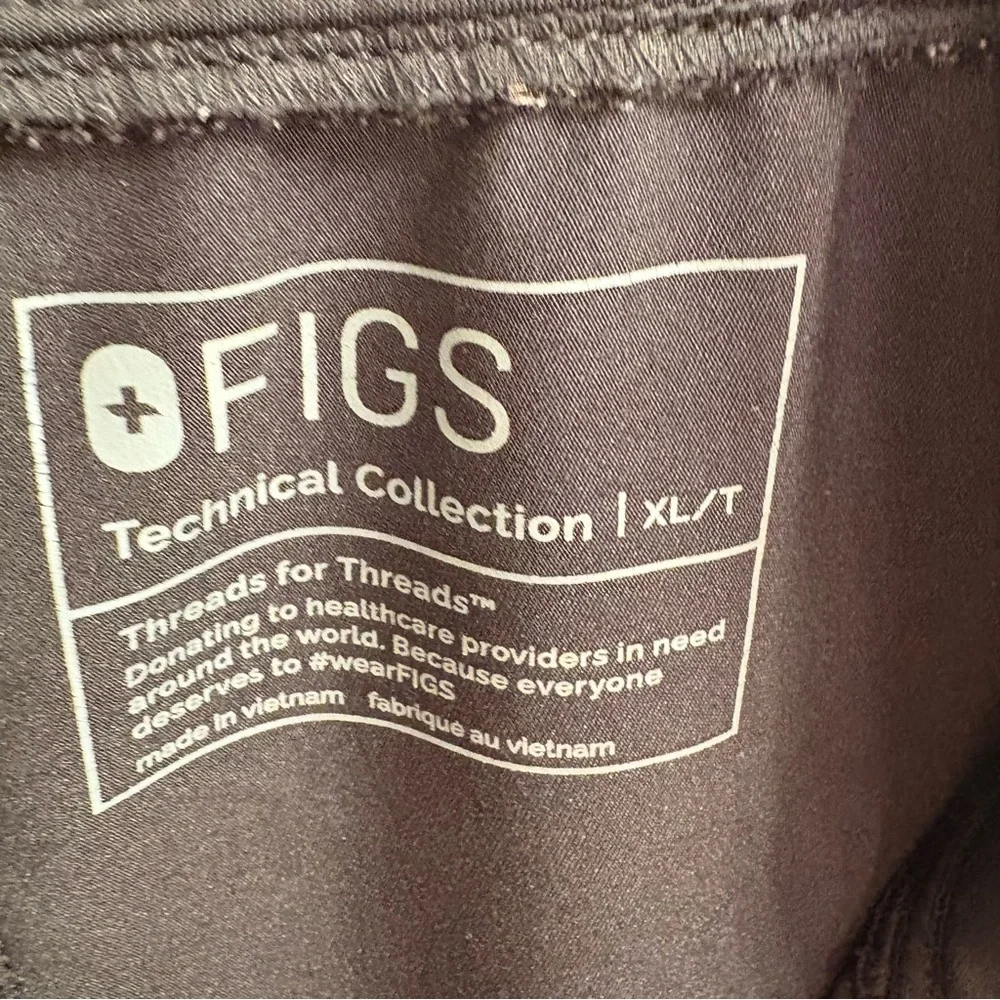 TALL Figs Black Zamora Women's Jogger Scrub Pants with Drawstring XL TALL - Picture 8 of 12